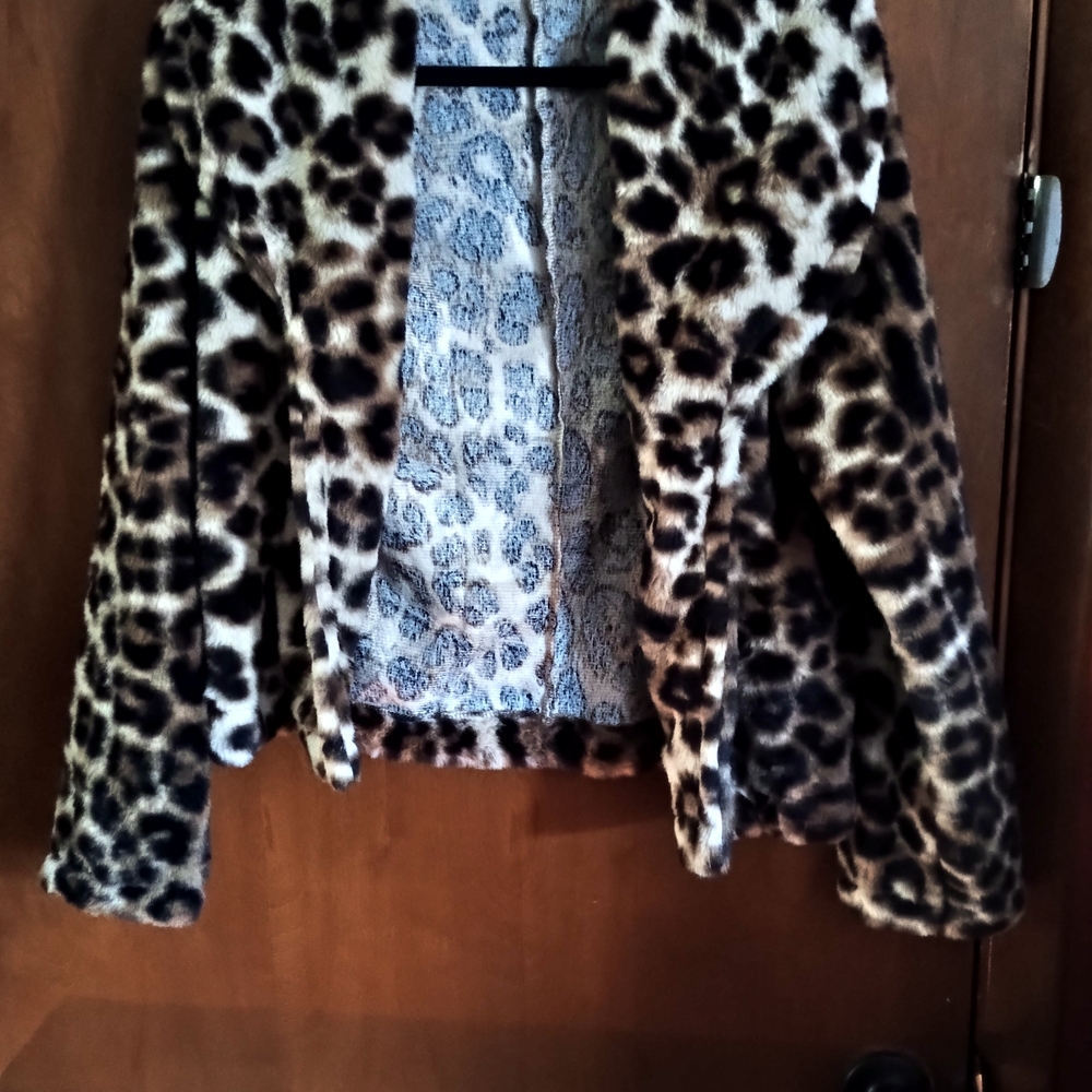 Leopard Print Faux Fur Jacket